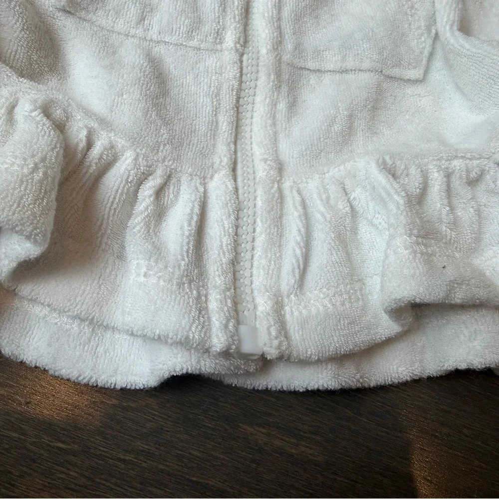 Designer From Denny’s! Circo Bright Yellow & White Hooded Zip-Up Terry Tunic - Picture 8 of 15